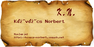 Kövécs Norbert névjegykártya
