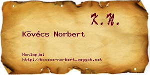 Kövécs Norbert névjegykártya